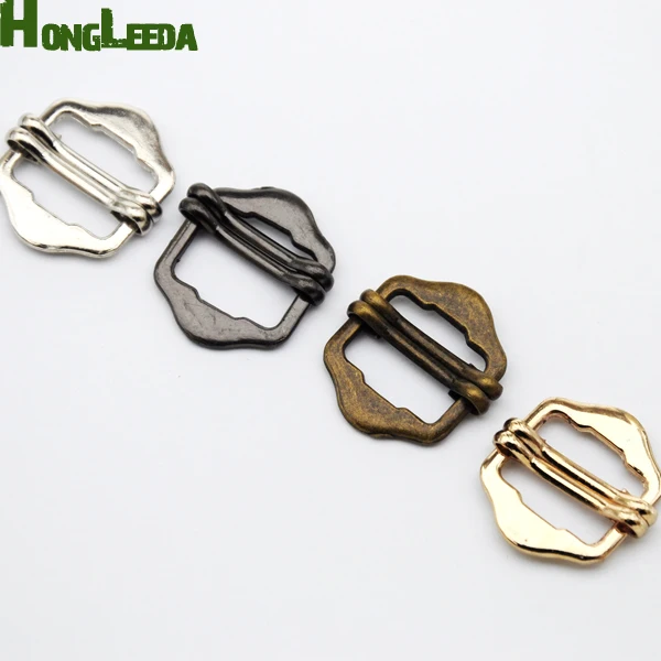 

60pcs/lot 15mm metal alloy buckle double slide adjustable pin buckle nickle/black/bronze/gold free shipping BK-072