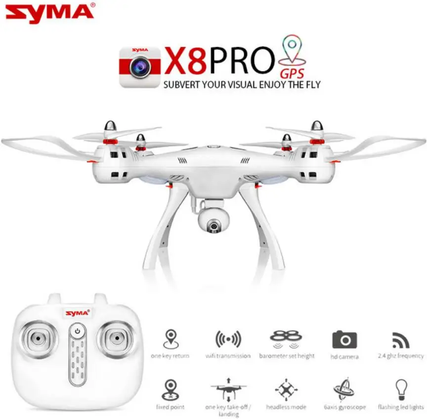 Новейший Квадрокоптер SYMA X8PRO GPS RC с Wi-Fi камерой FPV Профессиональный X8 Pro вертолет