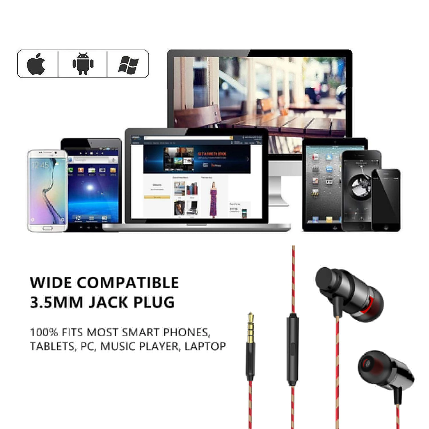 Спортивные наушники 3 5 мм проводные наушники-вкладыши для Samsung Xiaomi Redmi все со