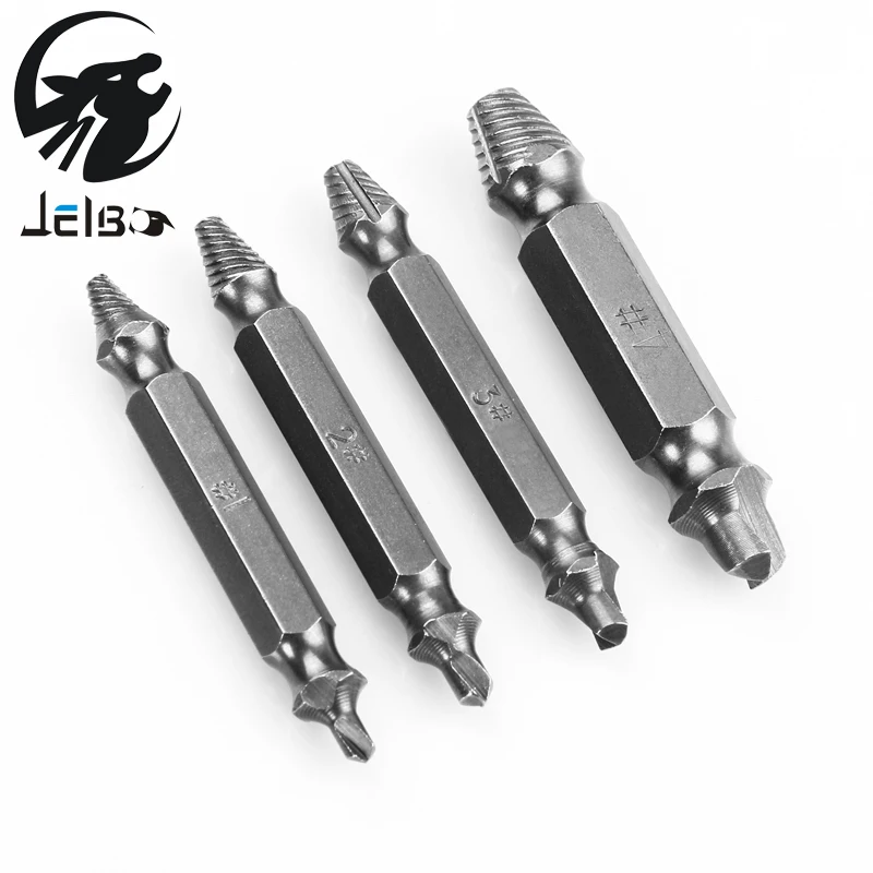 Jelbo 4PC Drill Bit Tools Double Side Damaged Screw Bits Power Extractor Out Demolition | Инструменты