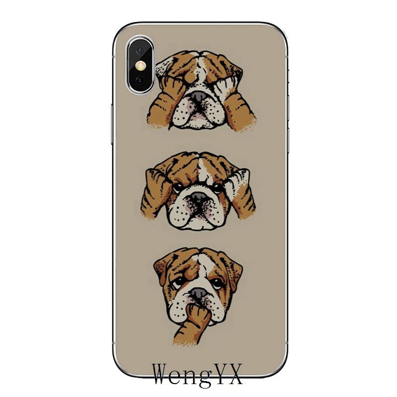 Для Apple iPhone X XR XS Max 8 7 plus 6s 6 plus SE 5S 5c 5 4S 4 собака полинезийский Английский бульдог модный ТПУ мягкий чехол для телефона - Цвет: English-Bulldog-A-09