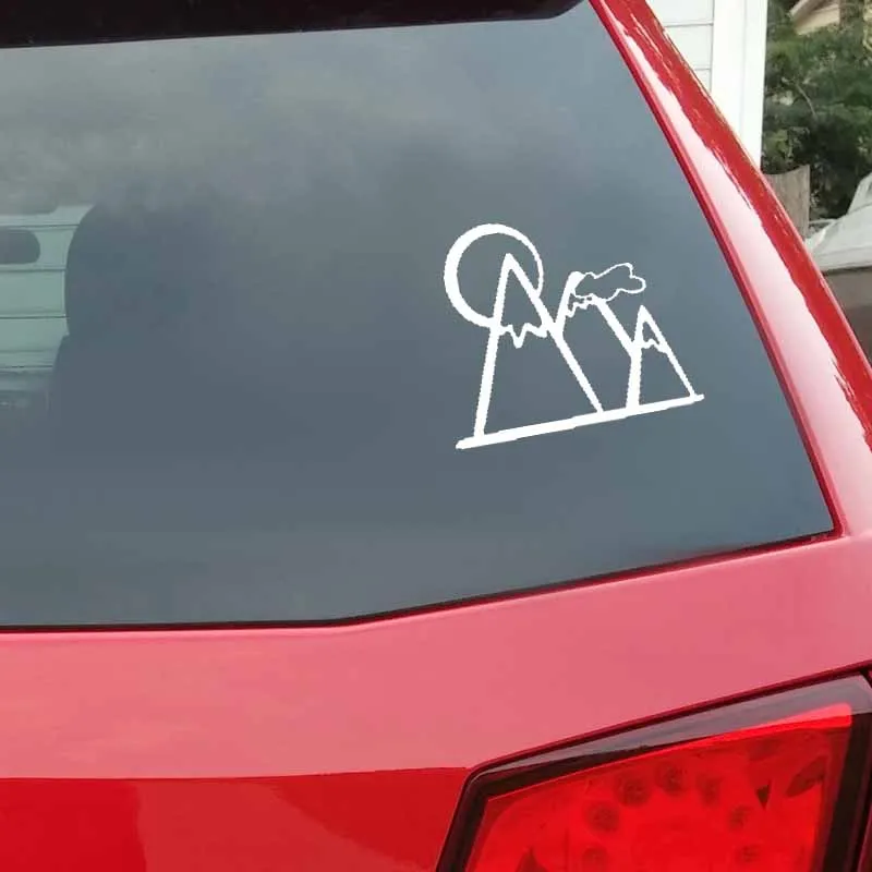 

YJZT 12.7CM*10.8CM Mountain Sun Adventure Vinyl Motorcycle Black Silver Car Sticker Decals C13-000401