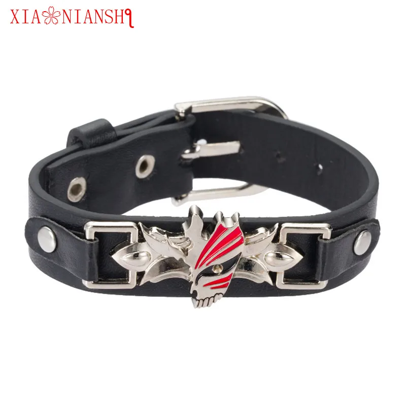 Мужской браслет из натуральной кожи с черепом и драконом | Украшения аксессуары
