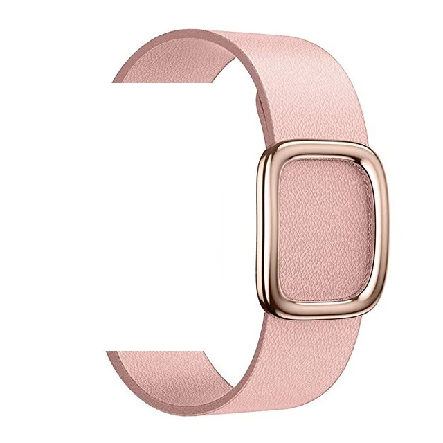 pink-rose-gold Кожаный браслет-петля, современный ремешок с пряжкой для Apple Watch, серия 5, 4, 40 мм, 44 мм, ремешок для браслета iWatch, серия 3, 2, 1, 38 мм, 42 мм - Цвет ремешка: pink-rose-gold