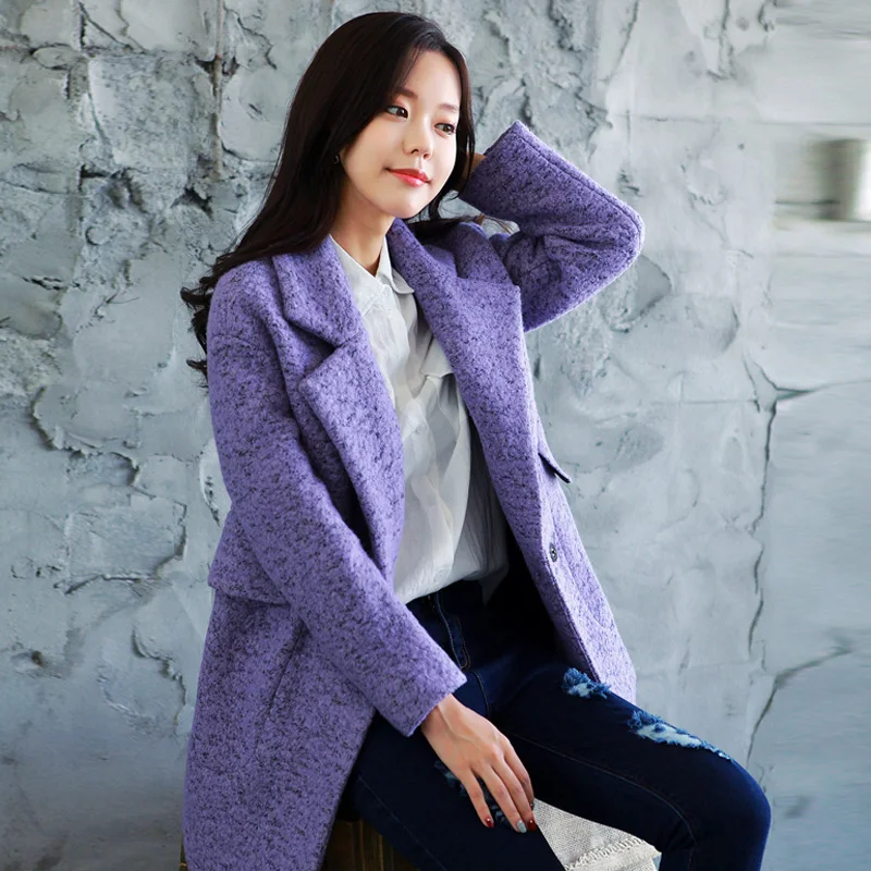 Европейское модное женское Шерстяное Пальто новинка 2018 длинное плотное