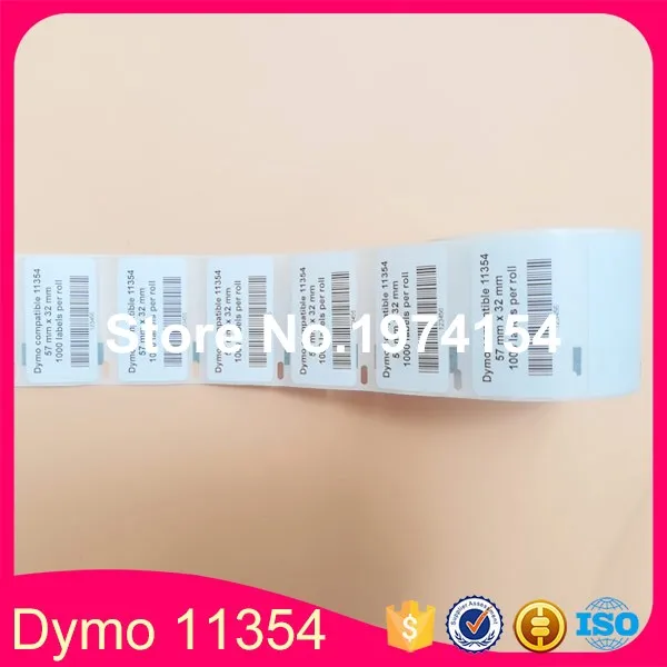 4 Совместимые рулоны Dymo 11354 этикетка 57 мм * 32 1000 шт Совместимость для LabelWriter 400 450