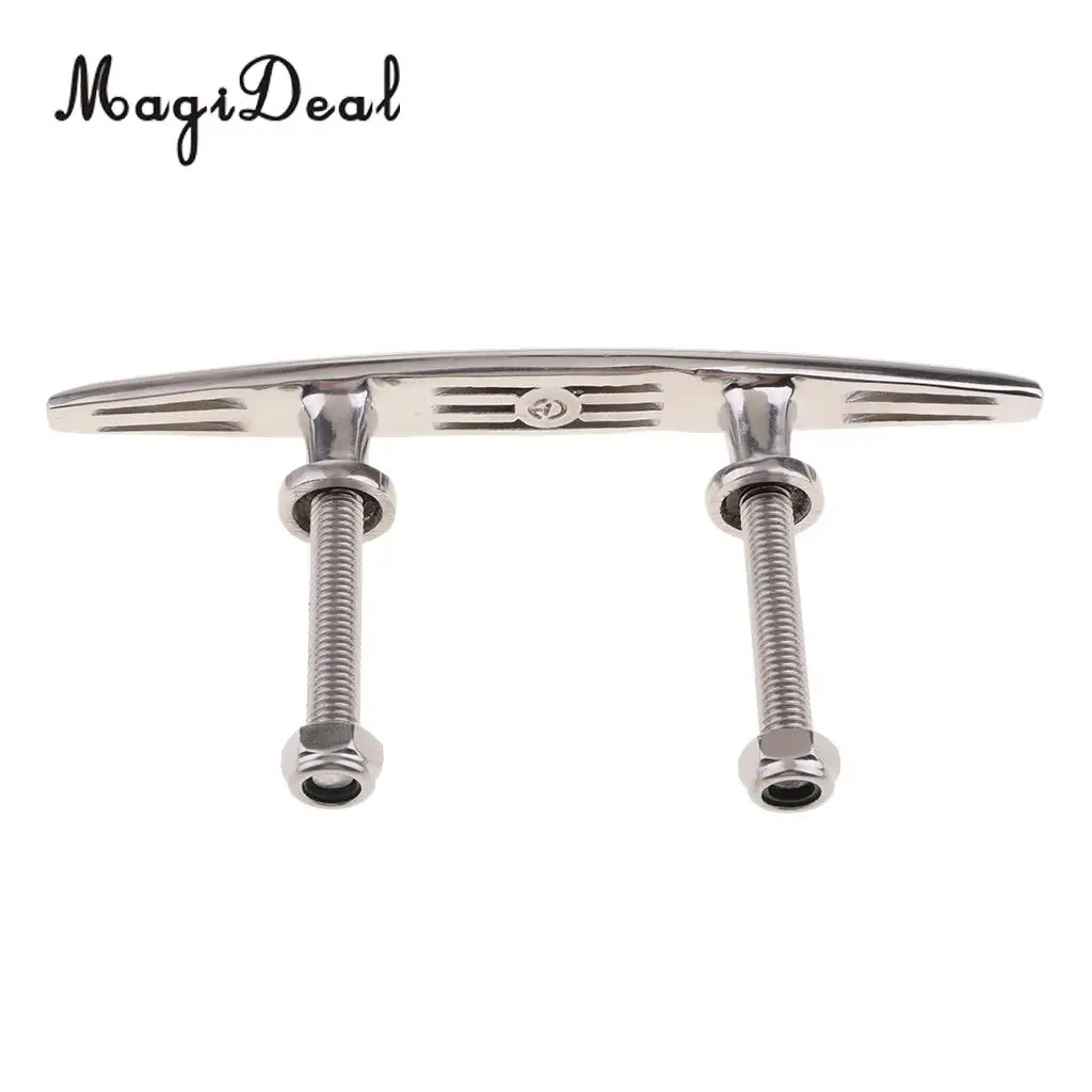 MagiDeal Stainless Steel 316 Stud Mount Rope Cleat Marine Boat Mooring Hardware 6/8' Yacht for Kayak Canoe Rafting Boating - Цвет: 6inch