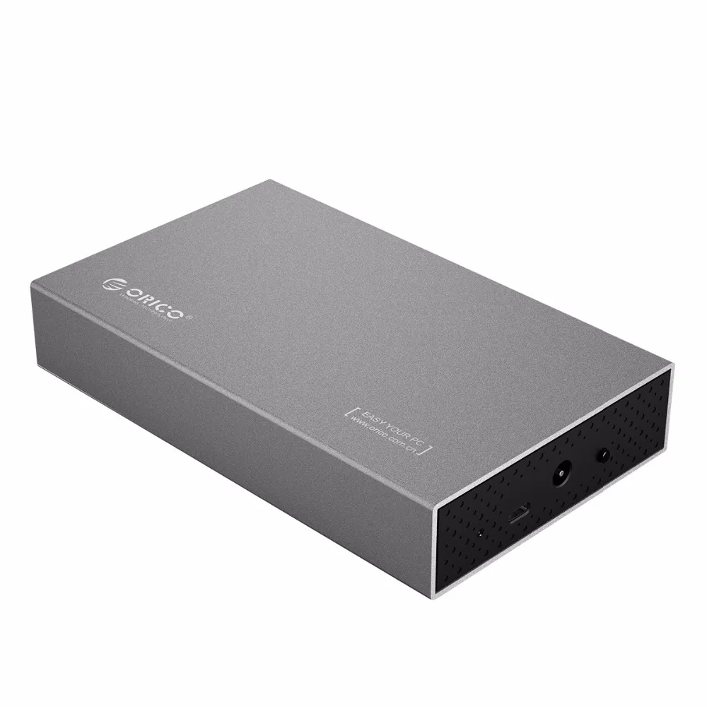 ORICO 3,5 ''type-C HDD чехол USB3.1 для SATA 3,0 Gen1 алюминиевый корпус для жесткого диска 6 Гбит/с Поддержка 10 ТБ HDD с адаптером питания 12 В