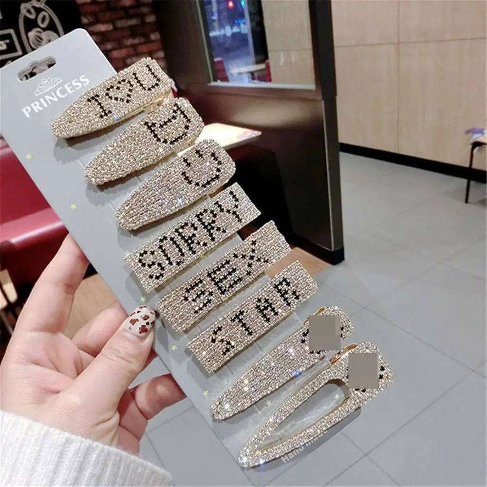 Корейские женские роскошные с блестящими кристаллами Стразы заколки для волос