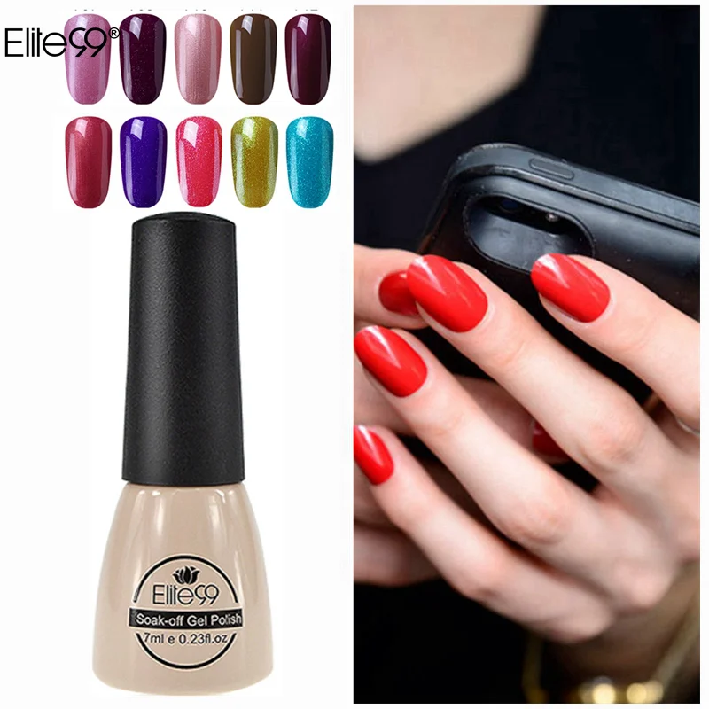 

Elite99 7ml Pure Color UV Gel Nail Polish Gold Glitter Nail Art Manicure Gel Polish Semi Permanent Hybrid Varnishes Nail Art