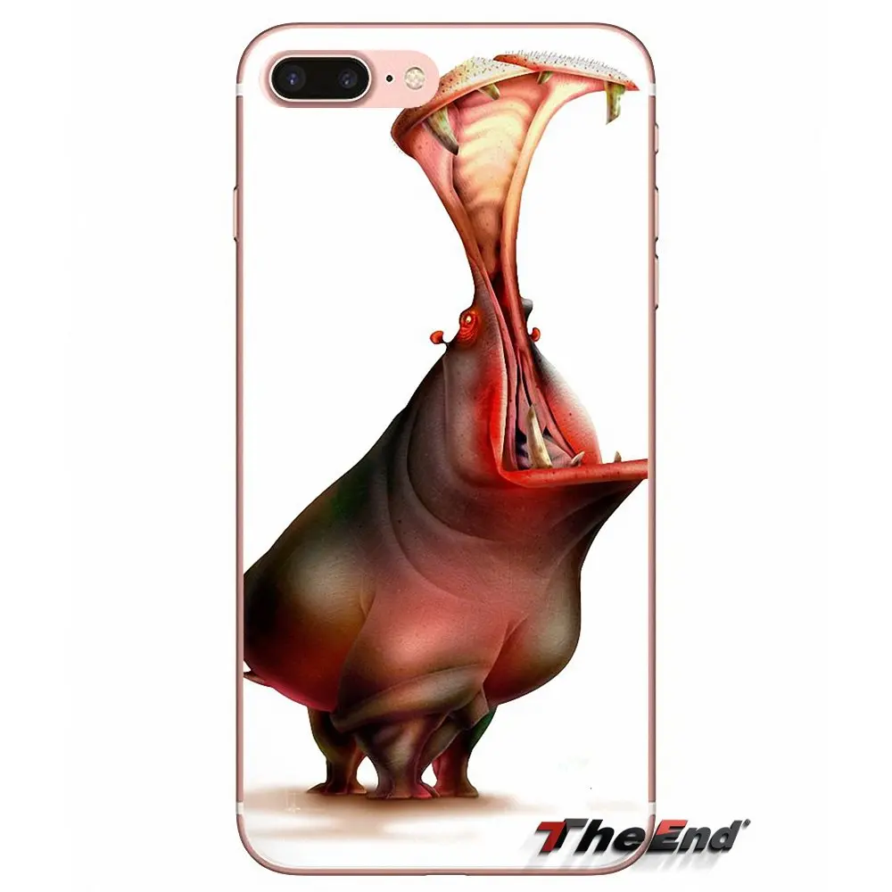 Хиппос мультфильм шаблон ТПУ силиконовый чехол для iPhone X 4 4S 5 5S 5C SE 6 6S 7 8 Plus Samsung Galaxy