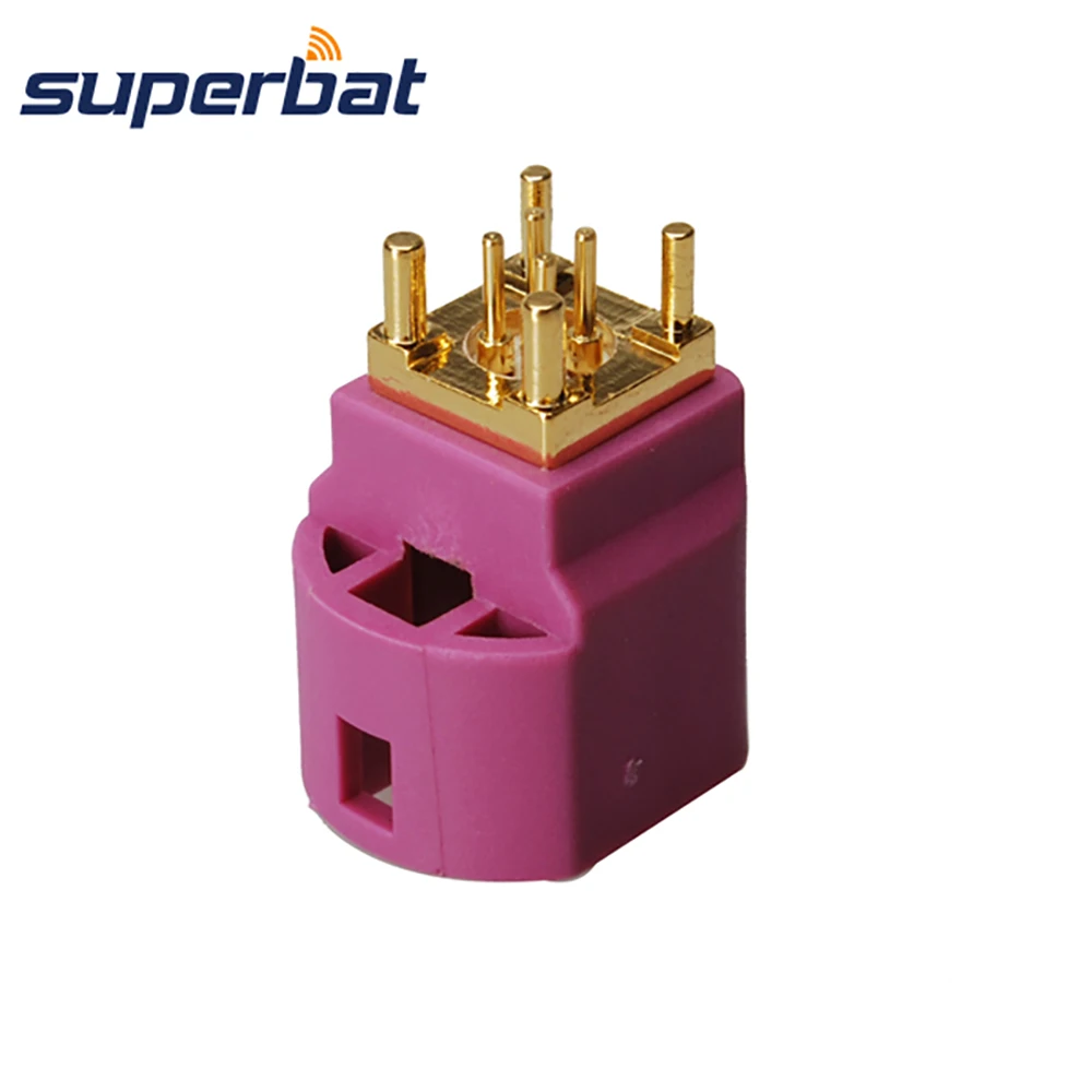 Superbat Fakra H фиолетовый/4003 HSD Джек печатного монтажа прямые 4 контактный штырь разъем