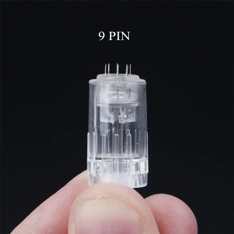 9pin Needles 10pcs 9 12 36 42 Pin титановый Nano байонет порт Дерма ручка игольчатый картридж наконечники иглы для электрического авто микроиглы Дерма ручка наконечники - Габаритные размеры: 9pin Needles 10pcs