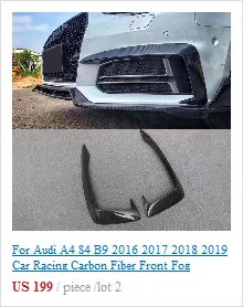 Для Audi A4 S4 B9 гоночный автомобиль два слоя углеродного волокна передний бампер спойлер сплиттеры тела наборы