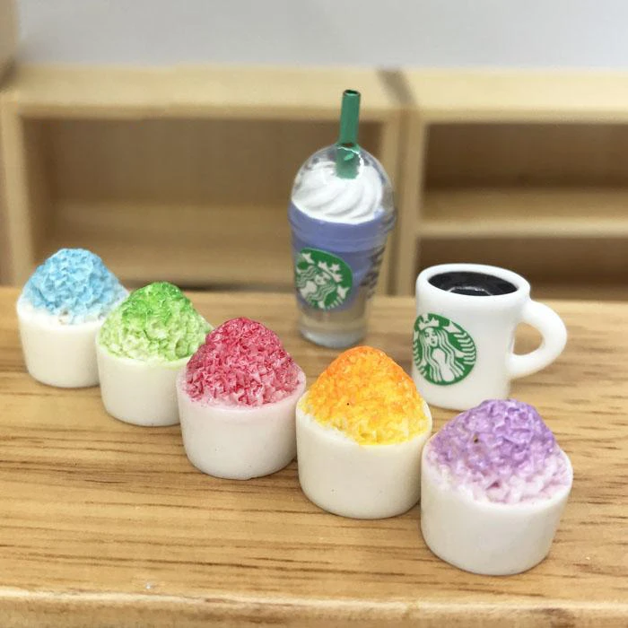 

G07-X141 children baby gift Toy 1:12 Dollhouse mini Furniture Miniature rement Doll accessories colorful ice cream 5pcs/set
