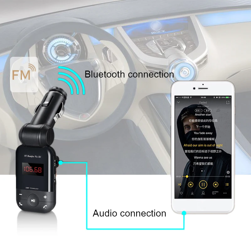 Автомобильный Bluetooth Fm передатчик зарядное устройство ЖК дисплей автомобильный