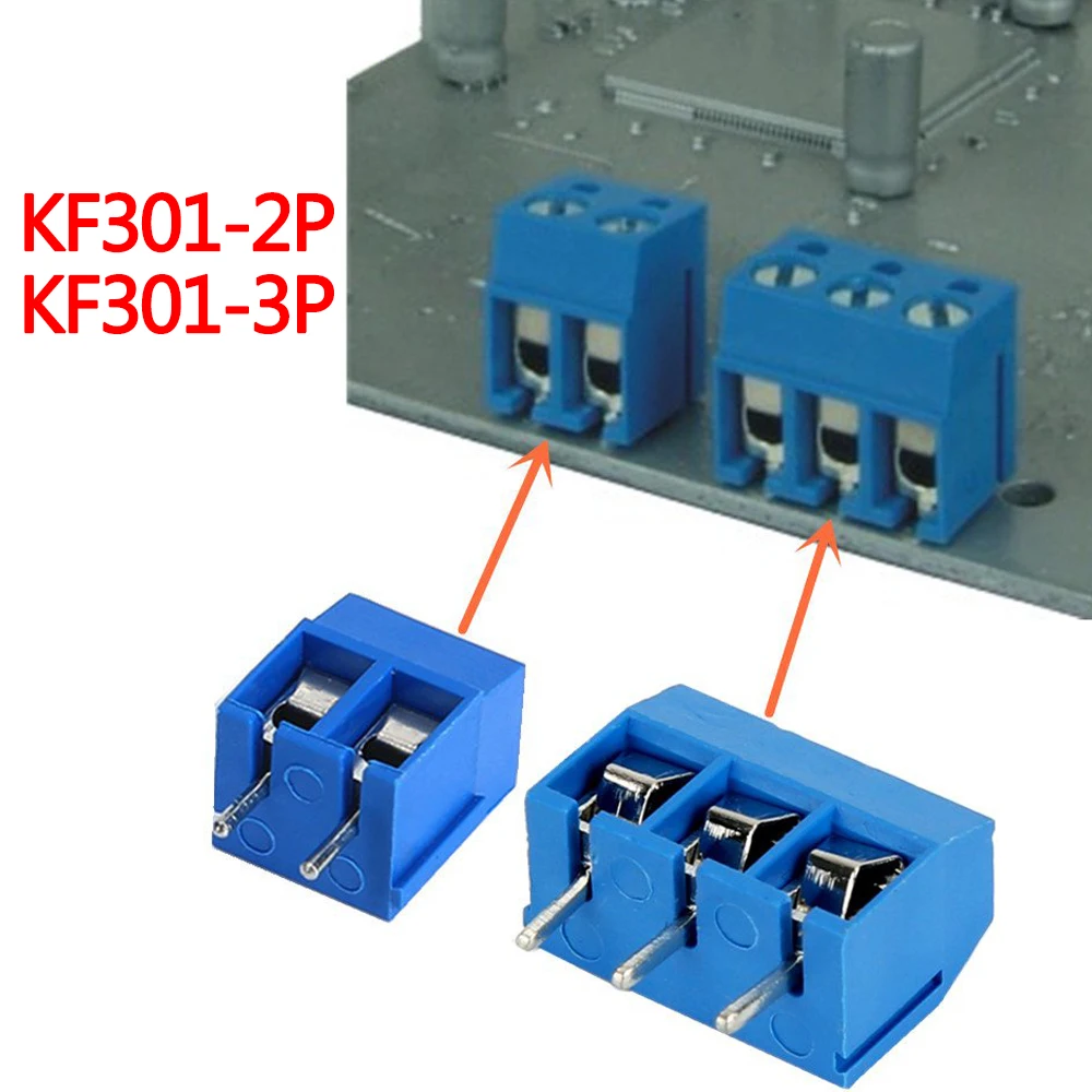 20 шт. KF301 5.0 2P 3P шаг 5 0 мм прямой контакт PCB 2 Pin 3 клеммный блок|Терминалы| |