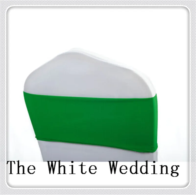 

100pcs Green Lycra Elasticity Chair Bands Without Buckles Chair Sashes for Wedding Party Banquet Decoration Free Shipping
