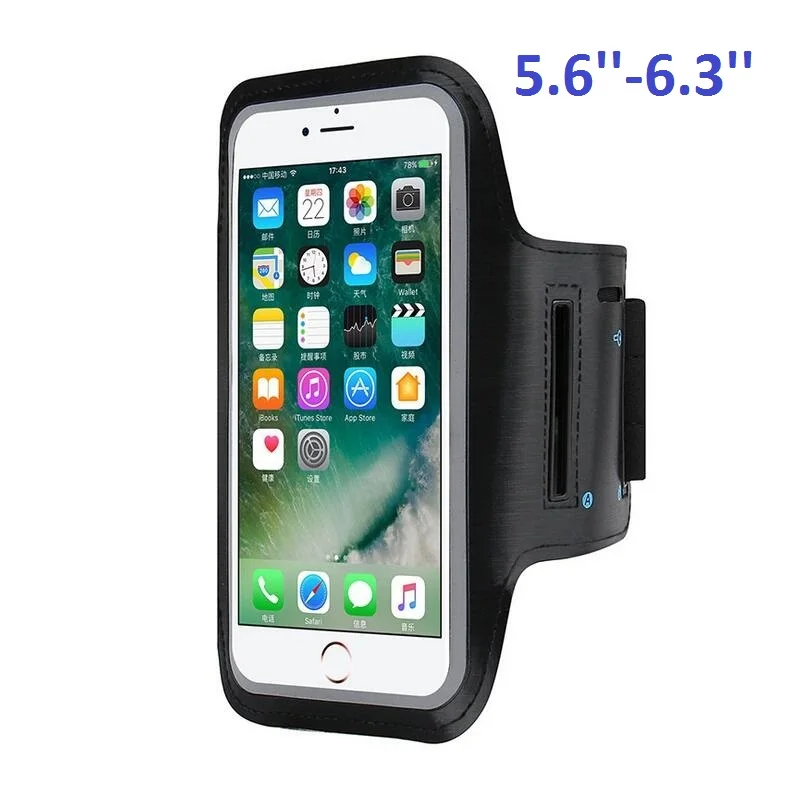 6.3 Inch-Black Мобильный наручный чехол для телефона, Спортивная женская сумка кейс для бега держатель мобильного телефона бегущий отражающий браслет для смартфона - Цвет: 6.3 Inch-Black