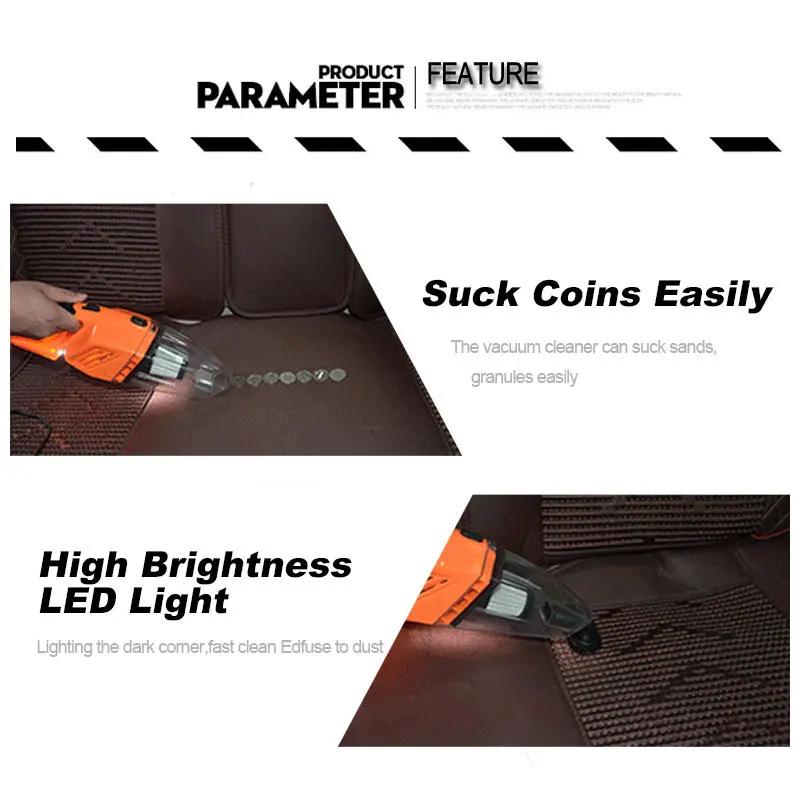2018 Car Vacuum Cleaner With LED Light Manual 12V 120W Portable Handheld Multi Dust Wet Dry Dual Use For A | Бытовая техника