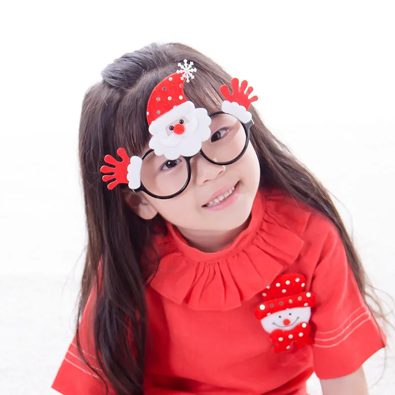 5 шт./лот милые Рождество Аксессуары Санта Клаус очки Бесплатная без Очки подарки