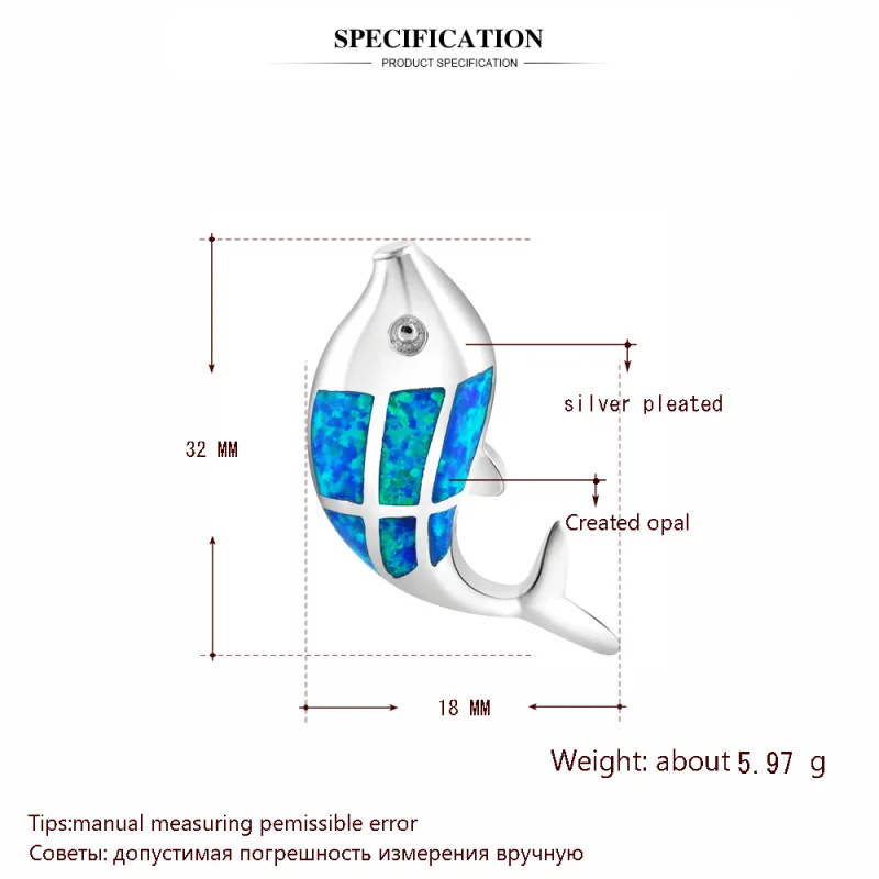 Дельфин дизайнеры высокое качество новый супер поставщиком Синий огненный опал
