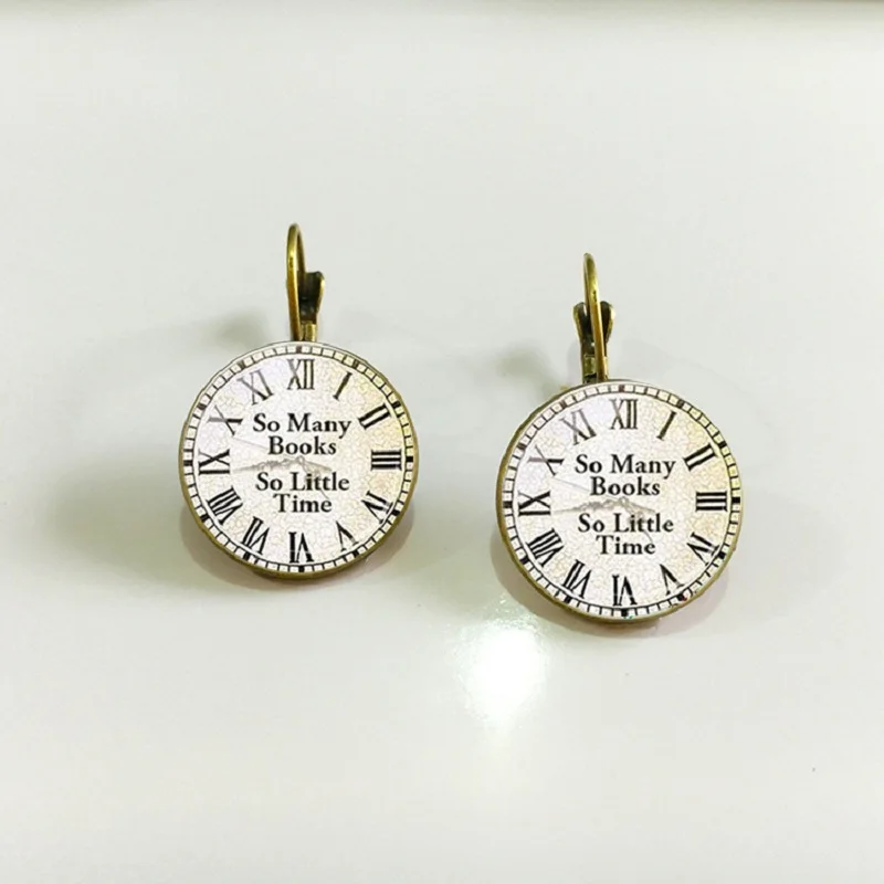 1 пара симпатичные часы буквы Длинные висячие серьги 18 мм Стекло кабошон