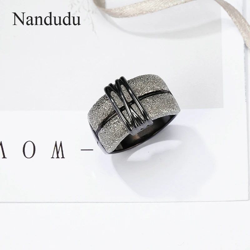 Nandudu золото и черный и серебряный цвет женские кольца модные ювелирные изделия подарок Новое поступление дизайн кольцо R1999 R1926