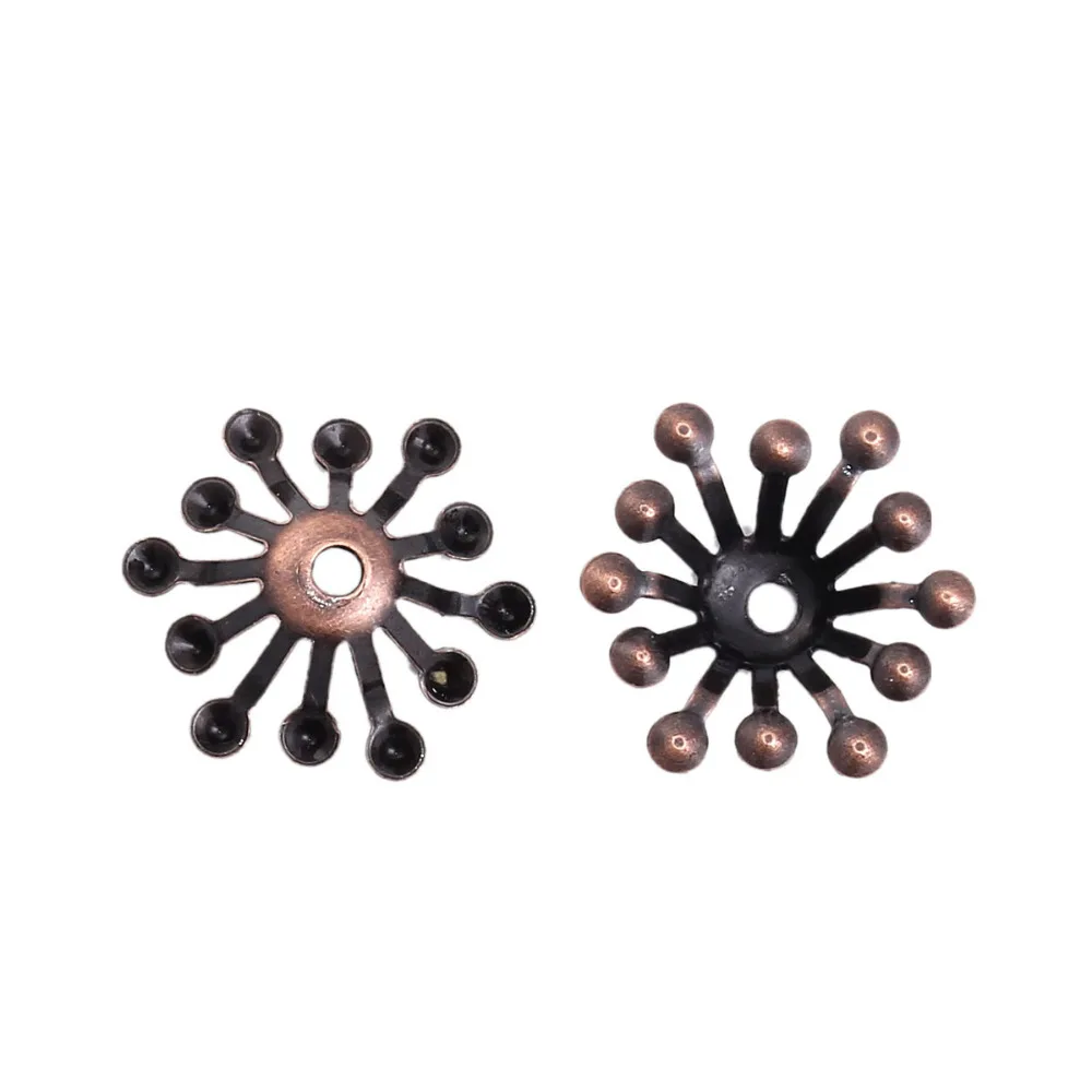DoreenBeads сплав на железной основе бусины колпачки 100 шт.(подходит для бисера Размер: 8 мм диаметр.), 13 мм x 12 мм(может держать ss5 заостренные стразы
