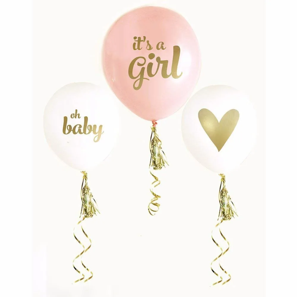 10pcs 12inch 2.8g Round Golden Gender Balloons it's Boy/it's Girl Balloon Birthday Ballons Decoration Baby Shower Party Supplies | Дом и