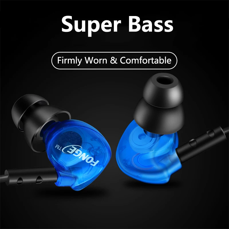 Fonge водонепроницаемые наушники в ухо HIFI спортивные бас гарнитура с микрофоном