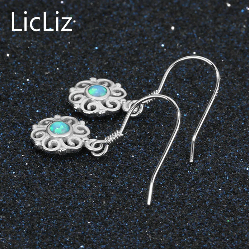 Женские серьги подвески из серебра с голубым огненным опалом|earrings for|earrings for