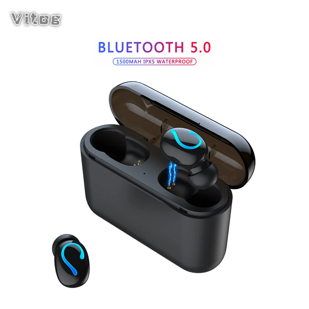 

HBQ TWS Wireless Headphons True Bluetooth 5.0 Earphone Sport Handsfree Earbuds 3D Stereo Gaming Headset With Mic Charging Box