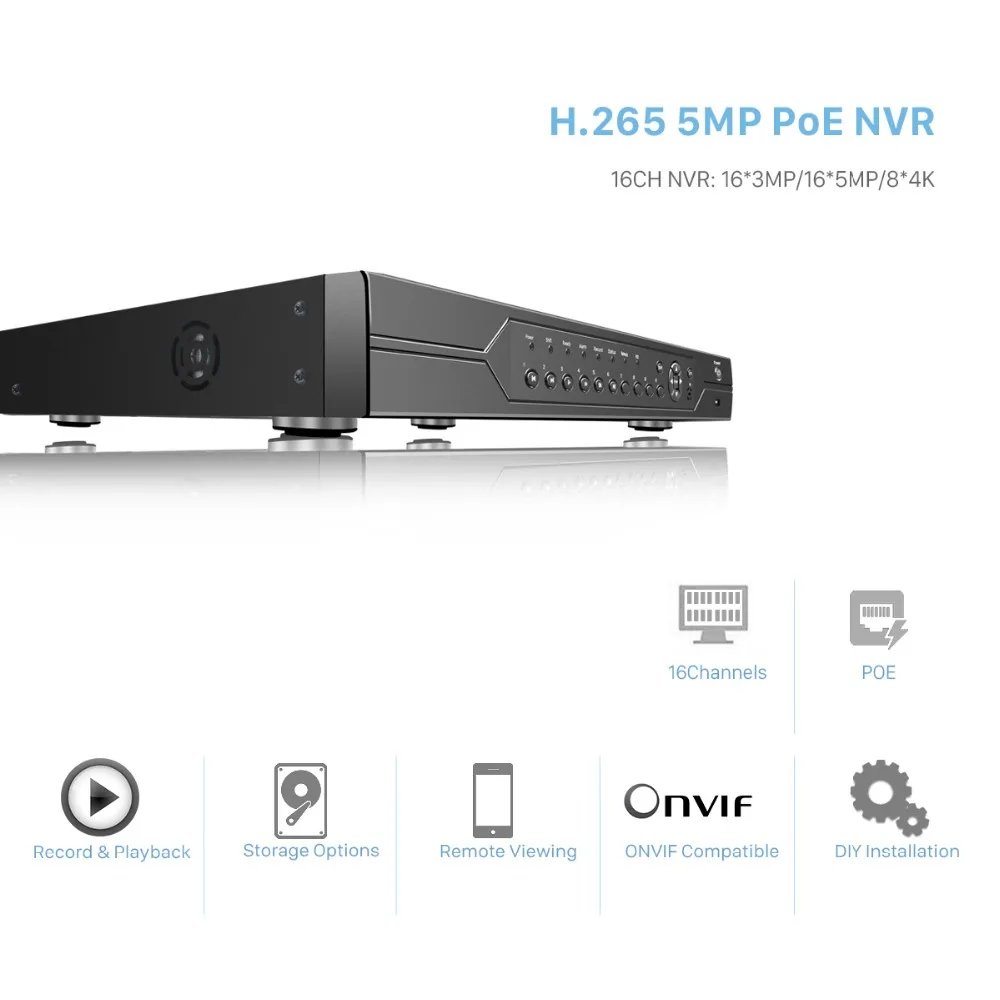 H.265 H.264 16CH 5MP 3MP 2MP 8CH 4K 48V POE NVR P2P ONVIF 1080P сети видео Регистраторы для IP Камера система наблюдения CCTV