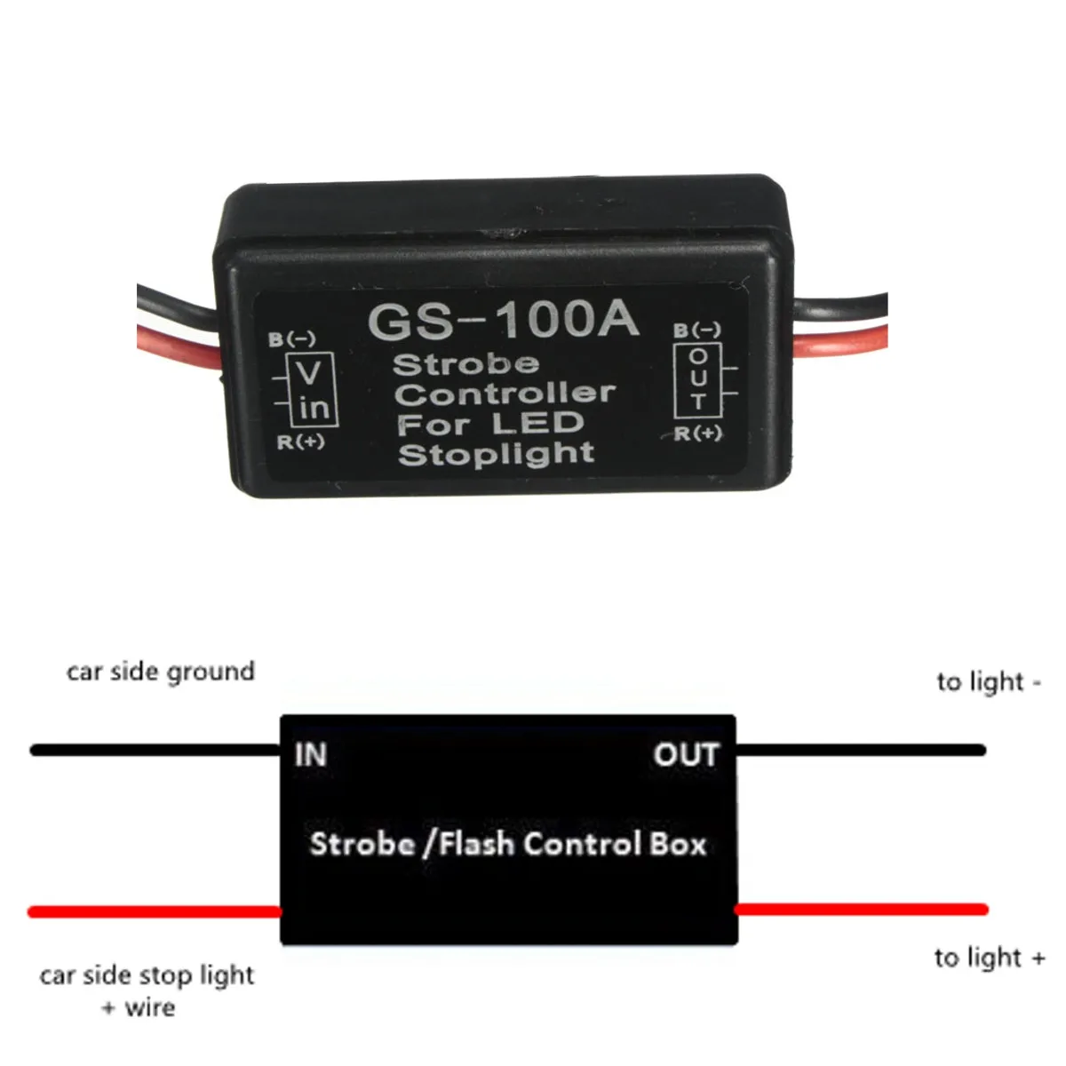 

GS-100A Universal Car 12V LED Brake Stop Light Strobe Controller Flash Module