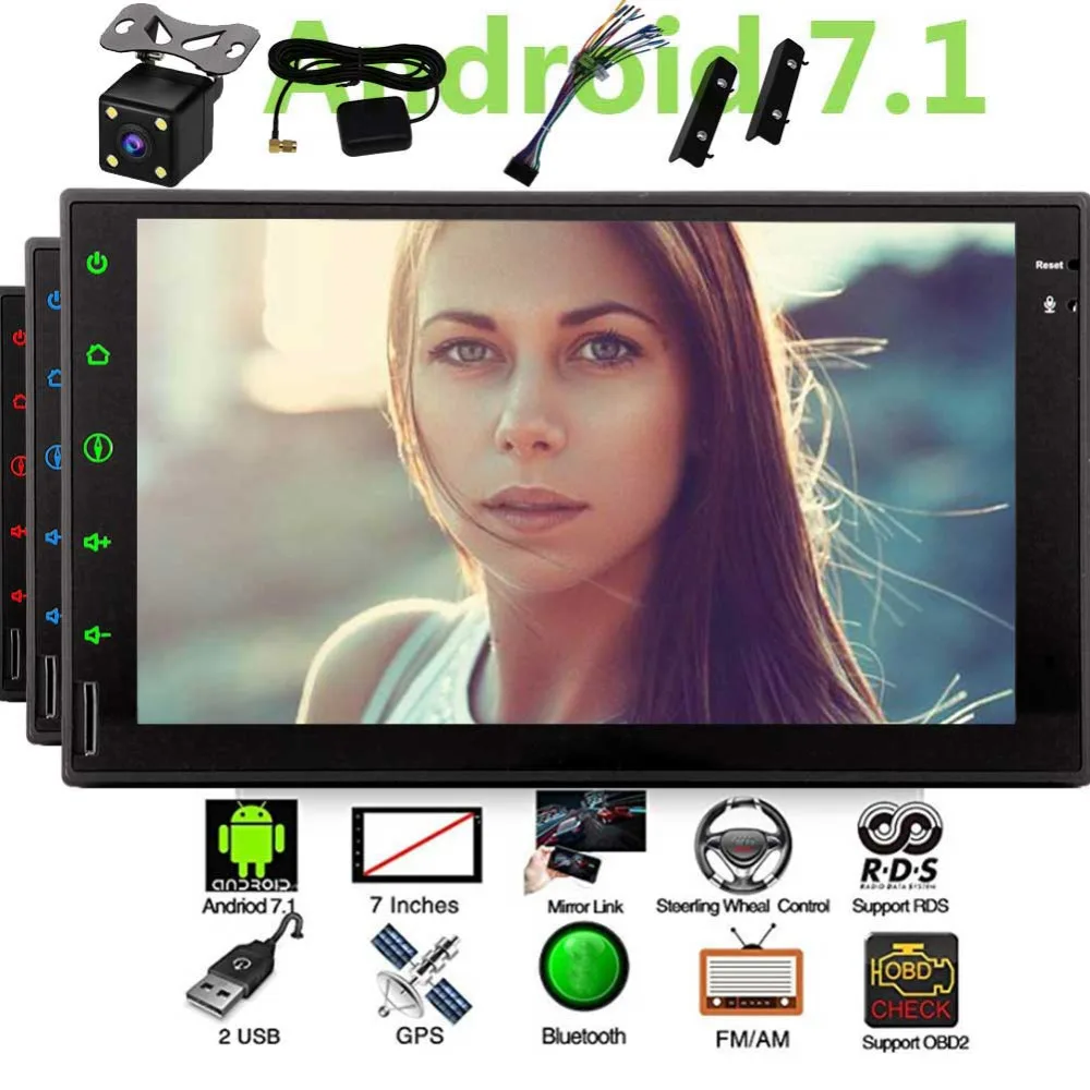 Android 7.1 Car Radio Stereo Bluetooth Player with Octa Core 7 Inch Touch Screen 2 Din GPS Navigation Multimedia | Автомобили и