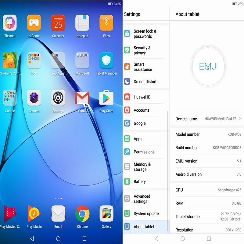 Смартфон HUAWEI Honor MediaPad T3 8 дюймов 3 ГБ + 32 процессор Snapdragon 425 Android 7 0|android 7.0|wifi tablet pctablet