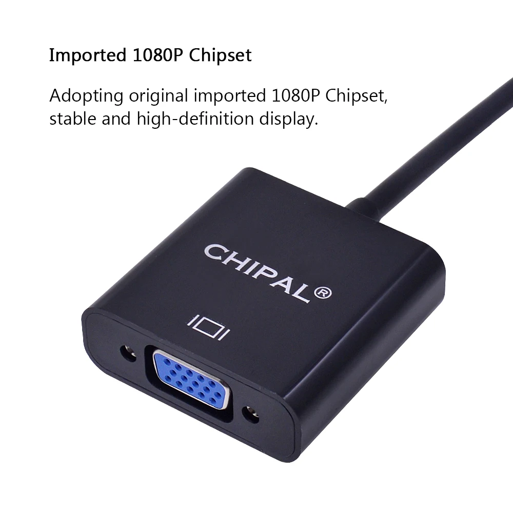 Адаптер CHIPAL для HDMI в VGA адаптер HDMI2VGA Кабель ПК настольного компьютера ноутбука