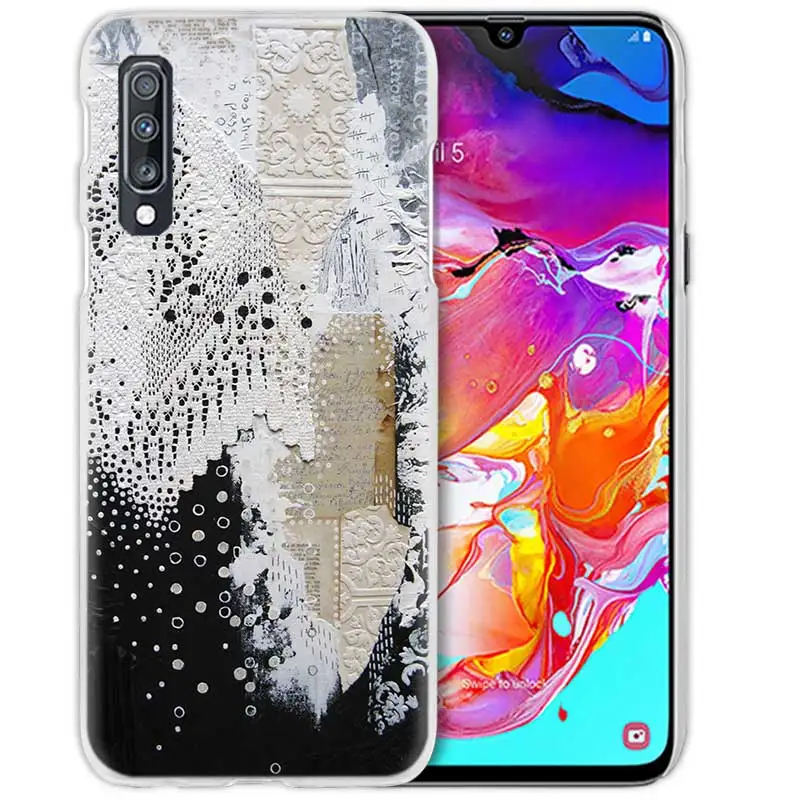 Чехол с кружевом и цветами для samsung Galaxy A50 A70 A20e A40 A30 A20 A10 A8 A6 Plus A9 A7 жесткий прозрачный чехол для телефона из поликарбоната
