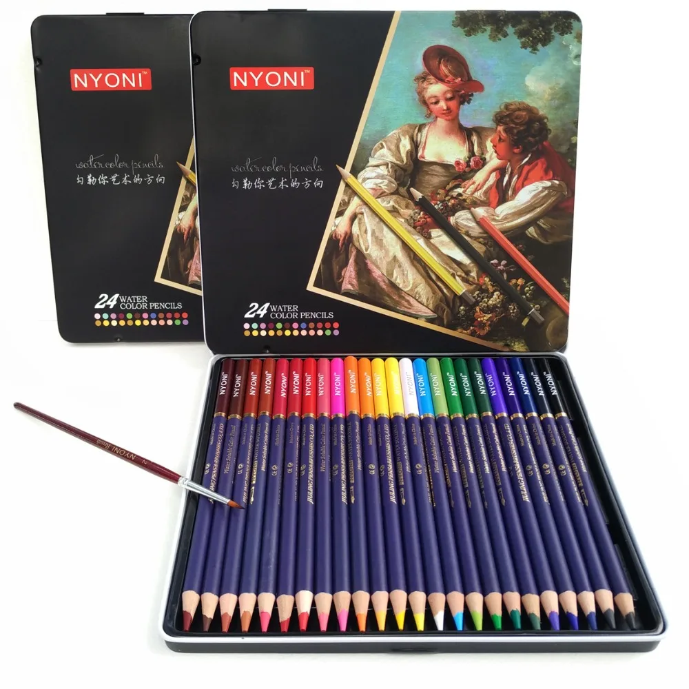 12/24 Профессиональный нетоксичный водорастворимый цветной карандаш Lapis De Cor набор
