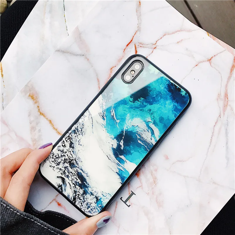 DISCASE закаленное Стекло Shell Телефон чехол для iphone X эксклюзивная модная волна