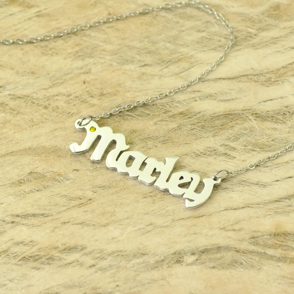 Изготовленное на заказ ожерелье из сплава с именем камня любое имя может быть