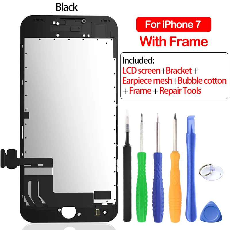 For iPhone 7 Black 1 NOHON ЖК-дисплей для Apple iPhone 7 Plus, iPhone 7 Plus, экран, дисплей, полная сборка, дигитайзер, замена AAAA, 3D сенсорный экран с рамкой - Цвет: For iPhone 7 Black 1