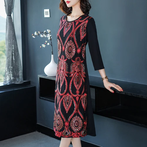 Китайское платье с вышивкой для женщин Весна офисные женские туфли vestido de festa