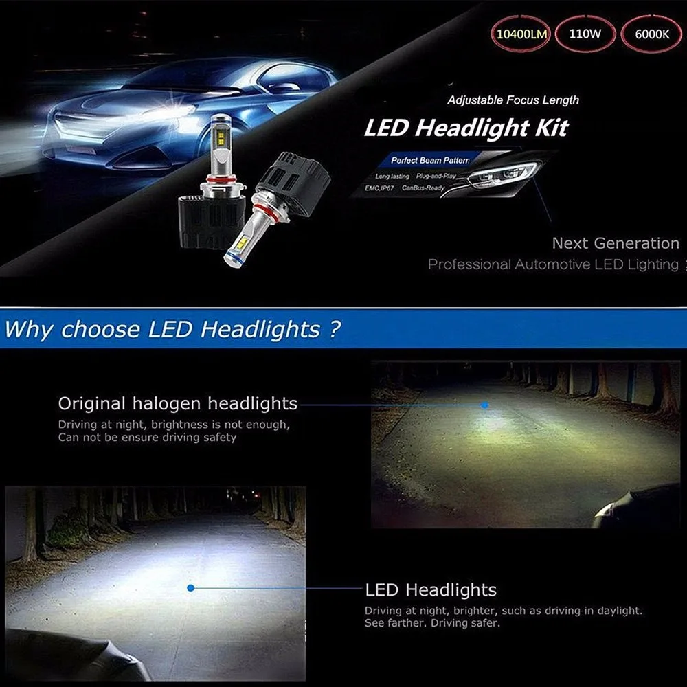 2 шт. H15 автомобиля PHILIPSMZ светодиодный фар DRL LED комплект лампы высокого низкого