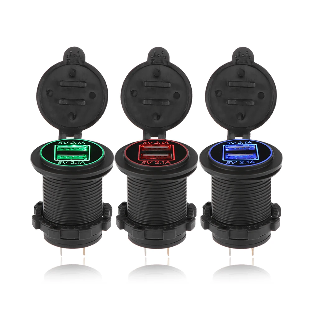 Зарядное устройство Onever 12 24 В с двумя USB портами 4 2 А|car adapter outlet|usb charger socketcar socket |
