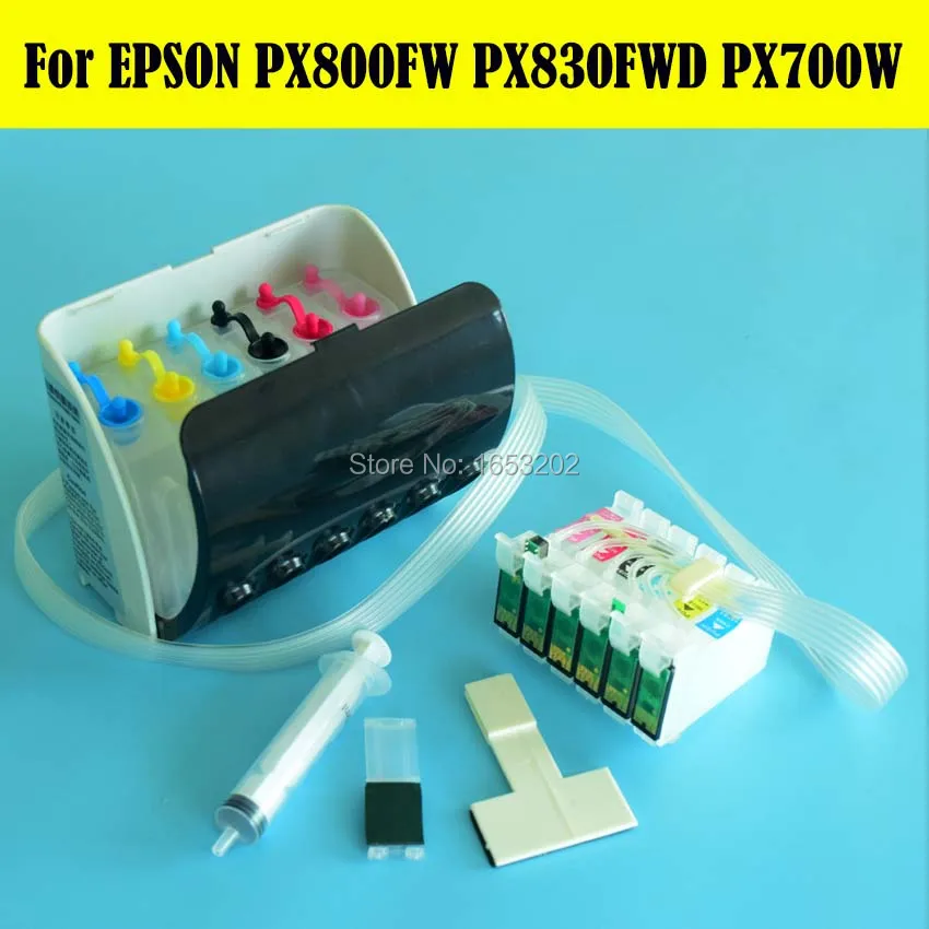 

1 Set Ciss System For Epson Stylus PX700 PX800 PX830 Printer With Auto Reset Chip