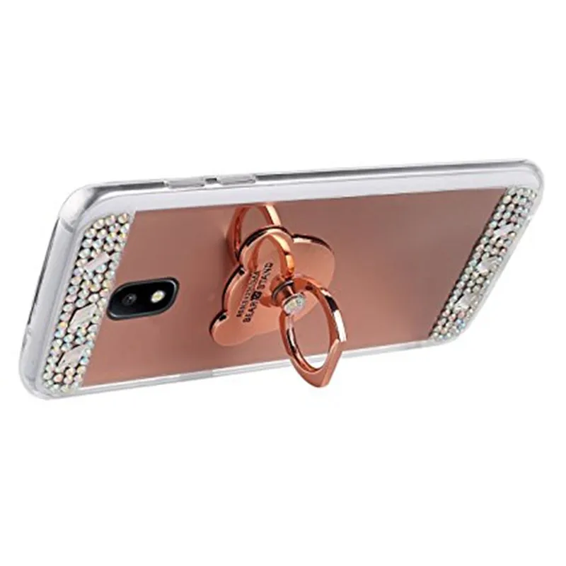Зеркальный Чехол-держатель с кольцом для Samsung Note 3 4 5 8 A3 A5 J3 J5 J7 2016 2017 S4 S5 S6 S7 Edge S8 S9 Plus