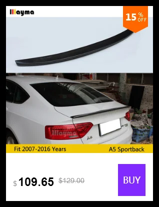 S5 стиль Стекловолокно Задний багажник спойлер для Audi A5 Sportback 2007- лет автомобильный спойлер крыло(не подходит Sline s5 rs5