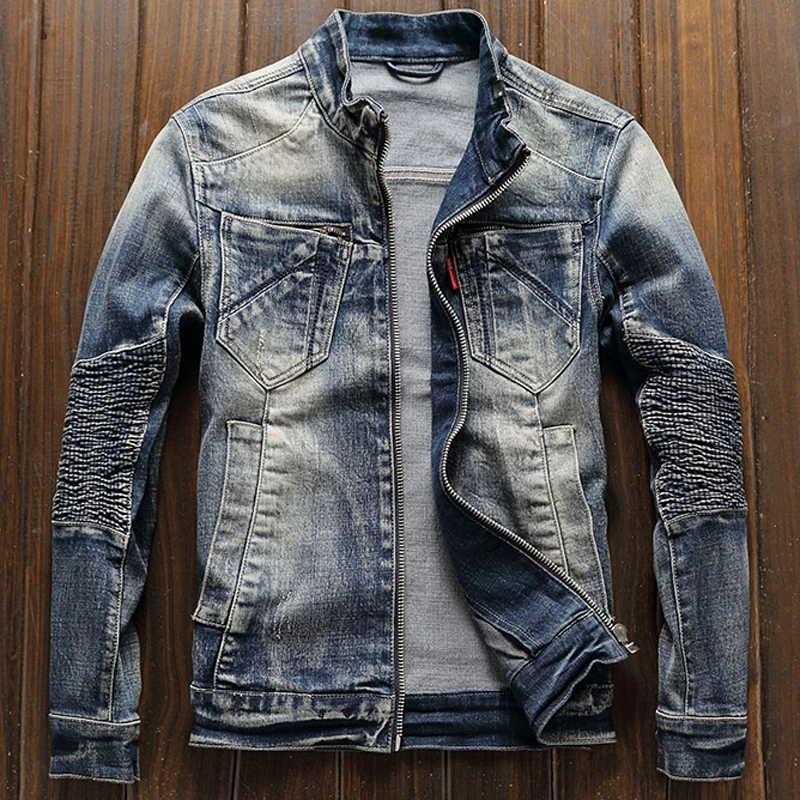 Мужская Байкерская джинсовая куртка, пальто XXXL, уличная одежда, фирменный дизайн, европейский стиль, мужские джинсовые пальто XXXL, пальто A199